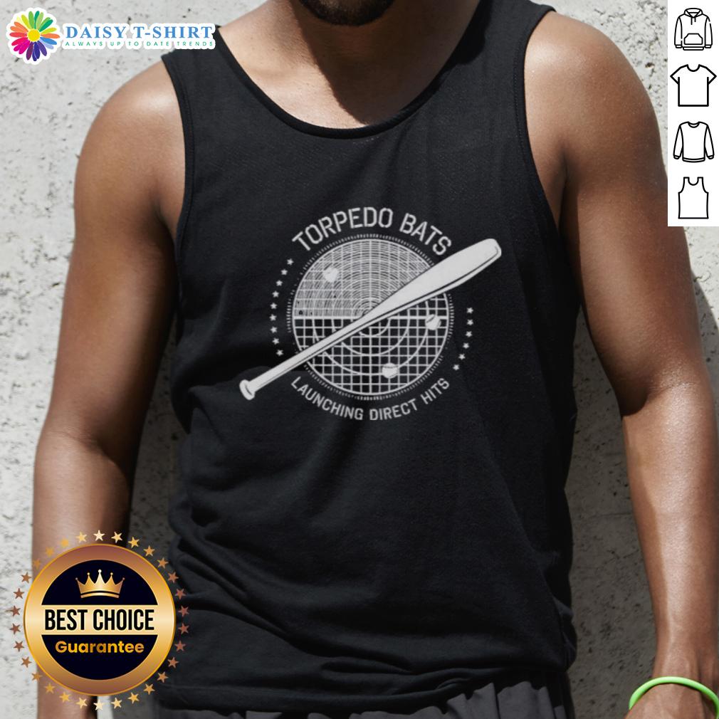 Nice Torpedo Bats launching direct hits in a baseball tank top, perfect for sports enthusiasts and casual wear.