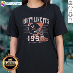 Alt Text: Ladies tee featuring 'Nice Uva Football Party Like It's 2025' design, perfect for game day and football fans.