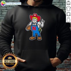 Alt Text: Andrew Whitworth and Ryan Fitzpatrick in Nebraska Huskers Herbie mascot hoodie, showcasing team spirit and camaraderie.