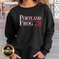 Official Portland Frog 2028 Sweatshirt featuring vibrant frog design, perfect for casual wear and fans of Portland.