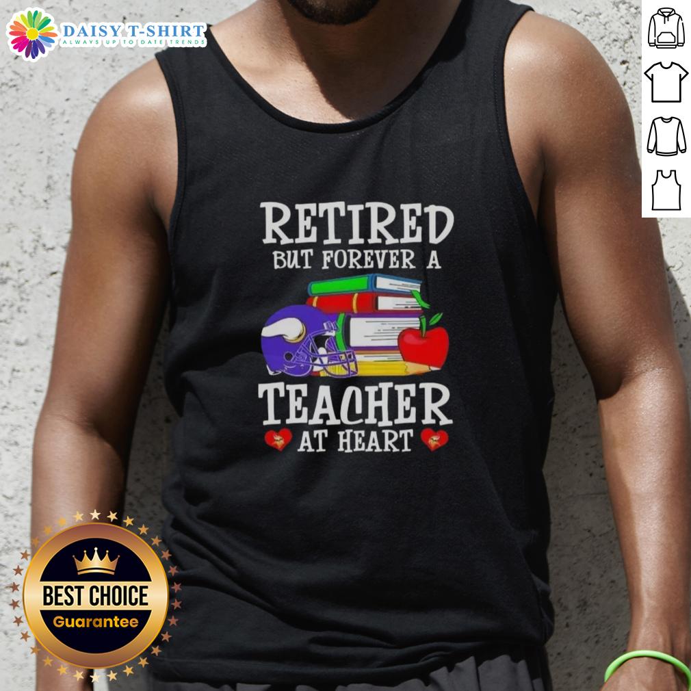 Alt Text: Official Minnesota Vikings Football tank top for retired teachers, celebrating their passion for education and sports.