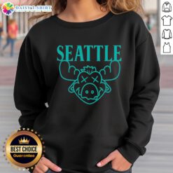 Official Seattle Moose MLB Seattle Mariners sweatshirt in navy blue, perfect for fans and cozy game days.