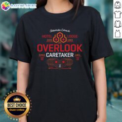 Official Shining Hotel Lodge tee established 1909, featuring caretaker since 1921 design for ladies.
