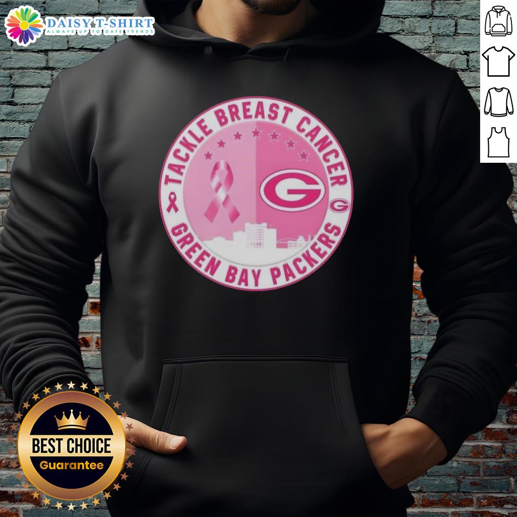 Official Tackle Breast Cancer Green Bay Packers hoodie featuring a skyline design, perfect for fans supporting the cause.