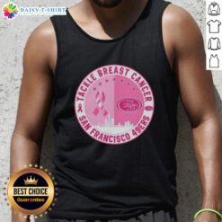 Official Tackle Breast Cancer San Francisco 49ers football skyline tank top showcasing team spirit and support for a cause.