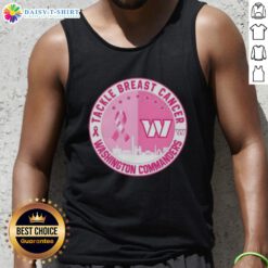 Washington Commanders Tackle Breast Cancer skyline tank top, featuring team colors and logo for a stylish game day look.