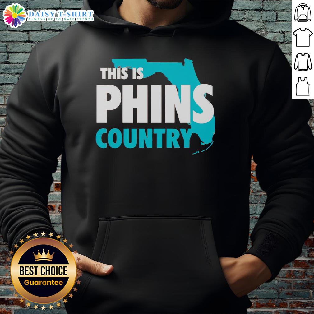 Alt Text: Official This Is Phins Country Hoodie in vibrant colors, showcasing team spirit and comfort for fans of the Miami Dolphins.