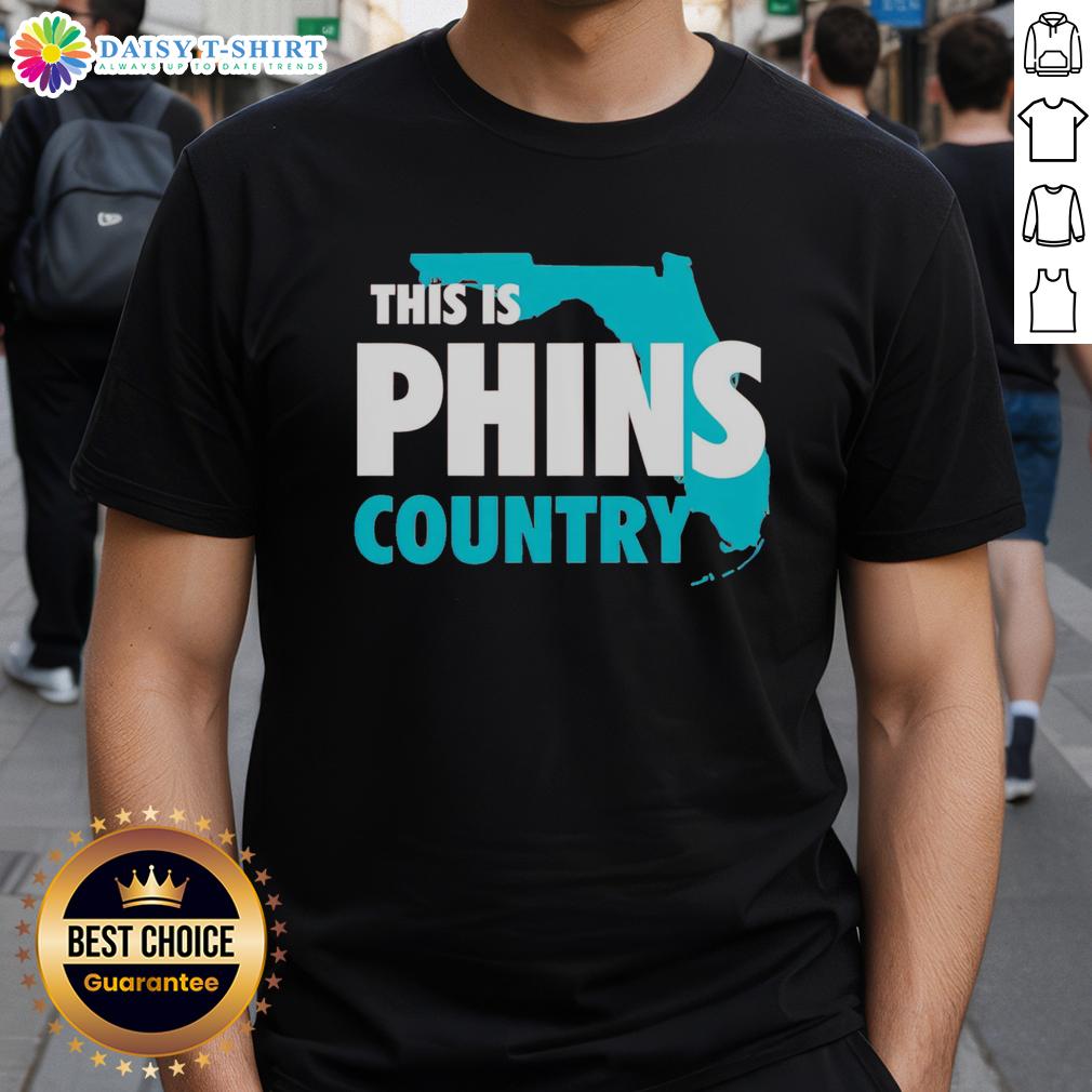 Official This Is Phins Country T-Shirt featuring vibrant team colors and logo, perfect for Miami Dolphins fans.