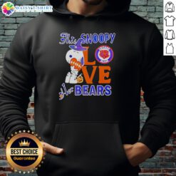Alt Text: Official Snoopy Love Her Chicago Bears Hoodie featuring a playful Snoopy graphic and team colors for fans.