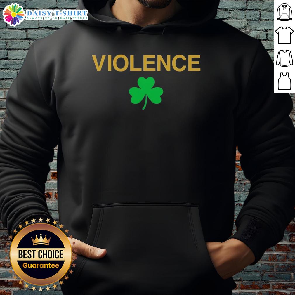 Official Violence Shamrock Notre Dame Fighting Irish Hoodie featuring vibrant graphics and a cozy design for fans.