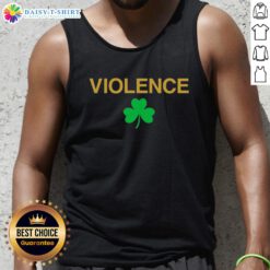 Official Violence Shamrock Notre Dame Fighting Irish tank top featuring vibrant graphics for loyal fans.