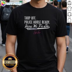 Toronto Blue Jays George Springer T-shirt featuring a tarp off police horse design, celebrating 2025 Division Champs.