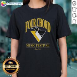Top Four Chord Music Festival Pittsburgh Penguins Hockey NHL Ladies Tee featuring vibrant design and team colors.