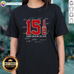 Top Games July 8th Cleveland Baseball Signature Ladies Tee featuring team colors and logo, perfect for fans.