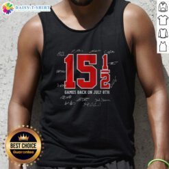 Top Games Back on July 8th Cleveland Baseball Signature Tank Top featuring team logo and vibrant colors.