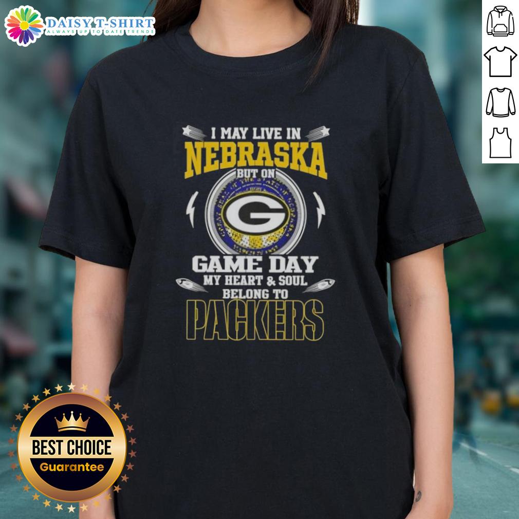 Alt Text: Green Bay Packers ladies tee, perfect for game day, showcasing pride for the team while living in Nebraska.