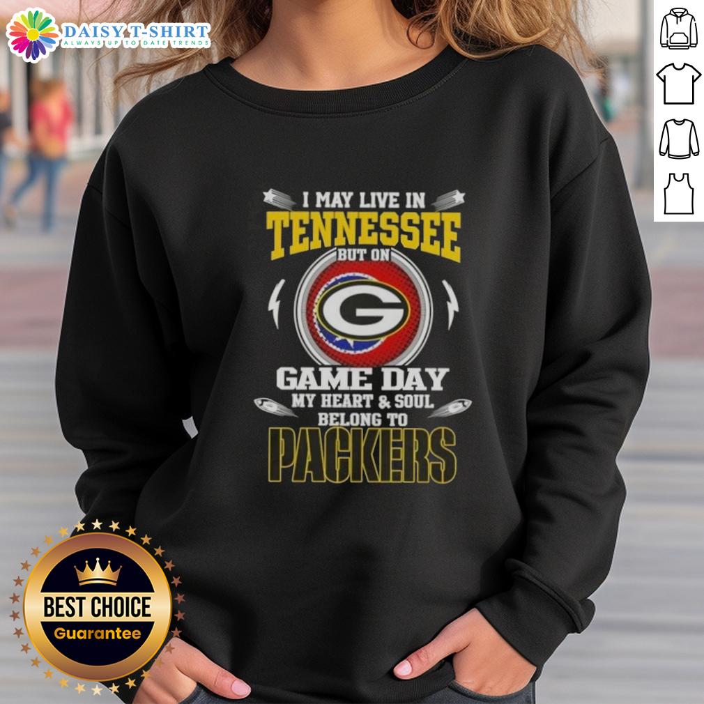 Green Bay Packers sweatshirt showcasing team spirit for fans living in Tennessee on game day.