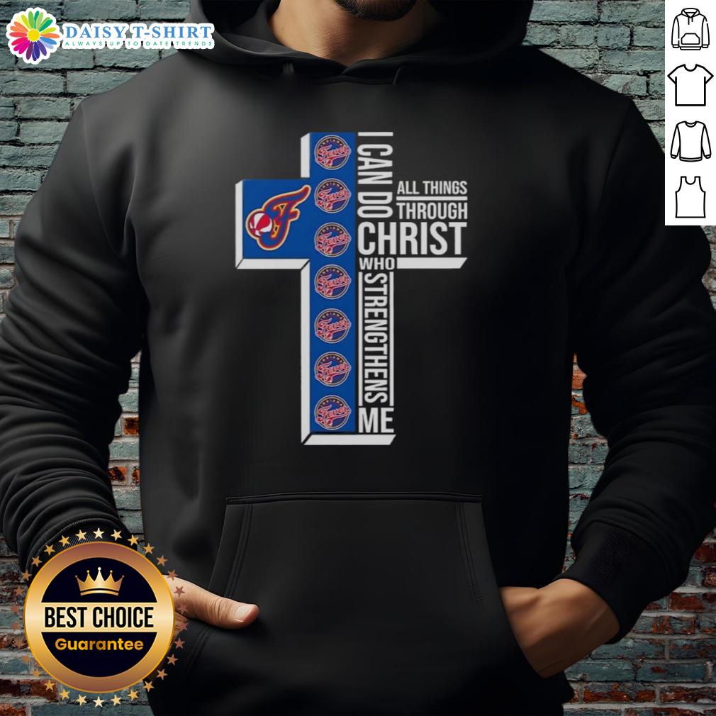 Top Indiana Fever hoodie featuring 'I Can Do All Things Through Christ Who Strengthens Me' design, perfect for fans.