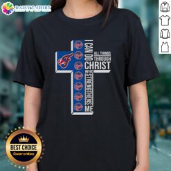 Top Indiana Fever Cross 'I Can Do All Things Through Christ Who Strengthens Me' Ladies Tee in vibrant design.