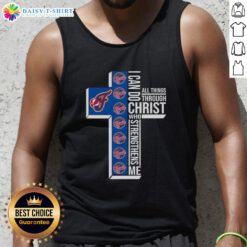 Top Indiana Fever Cross 'I Can Do All Things Through Christ Who Strengthens Me' tank top in vibrant colors.