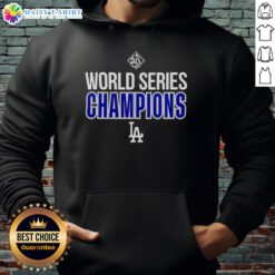 2025 World Series Champions hoodie featuring Los Angeles Dodgers logo, perfect for fans celebrating the team's victory.