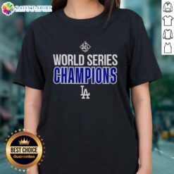 2025 Los Angeles Dodgers World Series Champions ladies tee featuring team logo and vibrant design for fans.