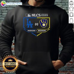 Stylish hoodie featuring the 2025 NLCS matchup between Milwaukee Brewers and Los Angeles Dodgers.