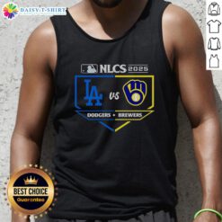 Stylish tank top featuring the 2025 NLCS matchup: Milwaukee Brewers vs Los Angeles Dodgers design.