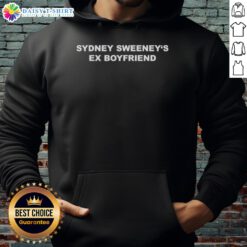 Alt Text: Stylish Top Sydney Sweeney's Ex Boyfriend Hoodie worn by a model, showcasing trendy streetwear fashion.