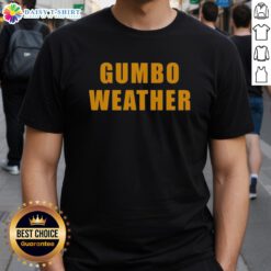 Alt Text: Top T-Bob Hebert wearing a Gumbo Weather T-Shirt, showcasing vibrant design and Louisiana cultural pride.