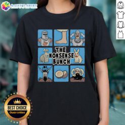 Top The Nonsense Bunch tee featuring Monty Python and The Holy Grail meets The Brady Bunch design, perfect for fans.