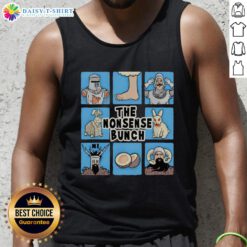 Top The Nonsense Bunch Monty Python and The Holy Grail X The Brady Bunch tank top featuring iconic designs and vibrant colors.