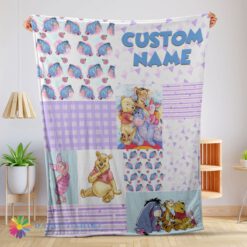 Awesome Cute  Disney Winnie The Pooh Friends Collage Poster Blanket Fleece Customized Blanket