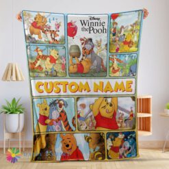 Awesome Cute Disney Winnie The Pooh With Friends Blanket Fleece Customized Blanket