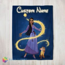 Awesome Cute Disney Wish Asha Princess Star Valentino Blanket Fleece Customized Blanket