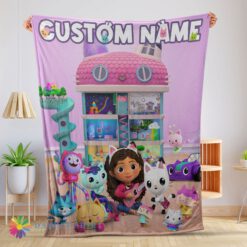 Awesome Cute Disney’s Gabby’s Dollhouse With Our Cute Girl Fleece Blanket Customize Blanket