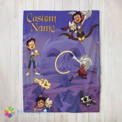 Awesome Cute Hot Luz Noceda With King And Eda Clawthorne The Owl House Blanket Fleece Customized Blanket