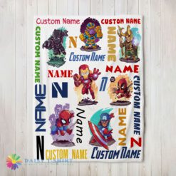 Awesome Cute Hot Marvel Chibi Heroes And Villains Blanket Fleece Customized Blanket