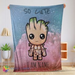 Awesome Cute Hot Marvel SuperHero Baby Groot and Friends Birthday Cute Blanket Fleece Customized Blanket