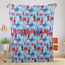 Awesome Cute Hot Marvel Superhero Spidey And His Amazing Friends Birthday Cute Blanket Fleece Customized Blanket