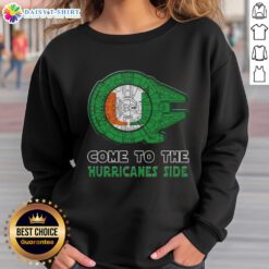 Nice Star Wars Come to the Miami Hurricanes side sweatshirt featuring vibrant graphics and cozy design.