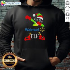 Nice Walmart I'm The Elf Dabbing Merry Christmas Hoodie featuring festive elf graphics for holiday cheer.