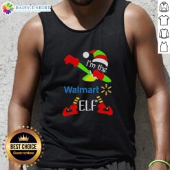 Funny Walmart tank top featuring a dabbing elf with 'Merry Christmas' text for festive holiday spirit.