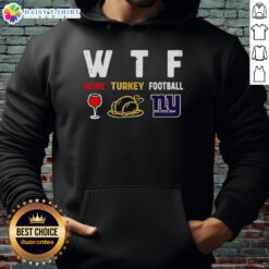 Cozy Nice Wine Turkey New York Giants Football Thanksgiving Hoodie for holiday gatherings and game day celebrations.