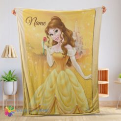Original Awesome Disney Belle Princess Blanket Fleece Customized Blanket