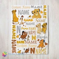 Perfect Cute Disney Simba Timon Pumbaa The Lion King Blanket Fleece Customized Blanket