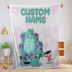 Perfect Cute Disney Sulley & Boo Monsters Inc Blanket Fleece Customized Blanket