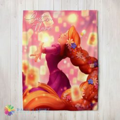 Perfect Cute Disney Tangled Rapunzel Lanterns Of Light Blanket Fleece Customized Blanket