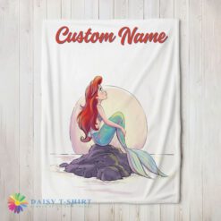 Perfect Cute Disney The Little Mermaid Delicate And Painterly Blanket Fleece Customized Blanket