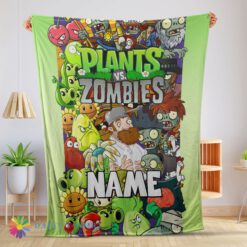 Perfect Cute Game Plants Vs Zombies All Character Blanket Fleece Customized Blanket